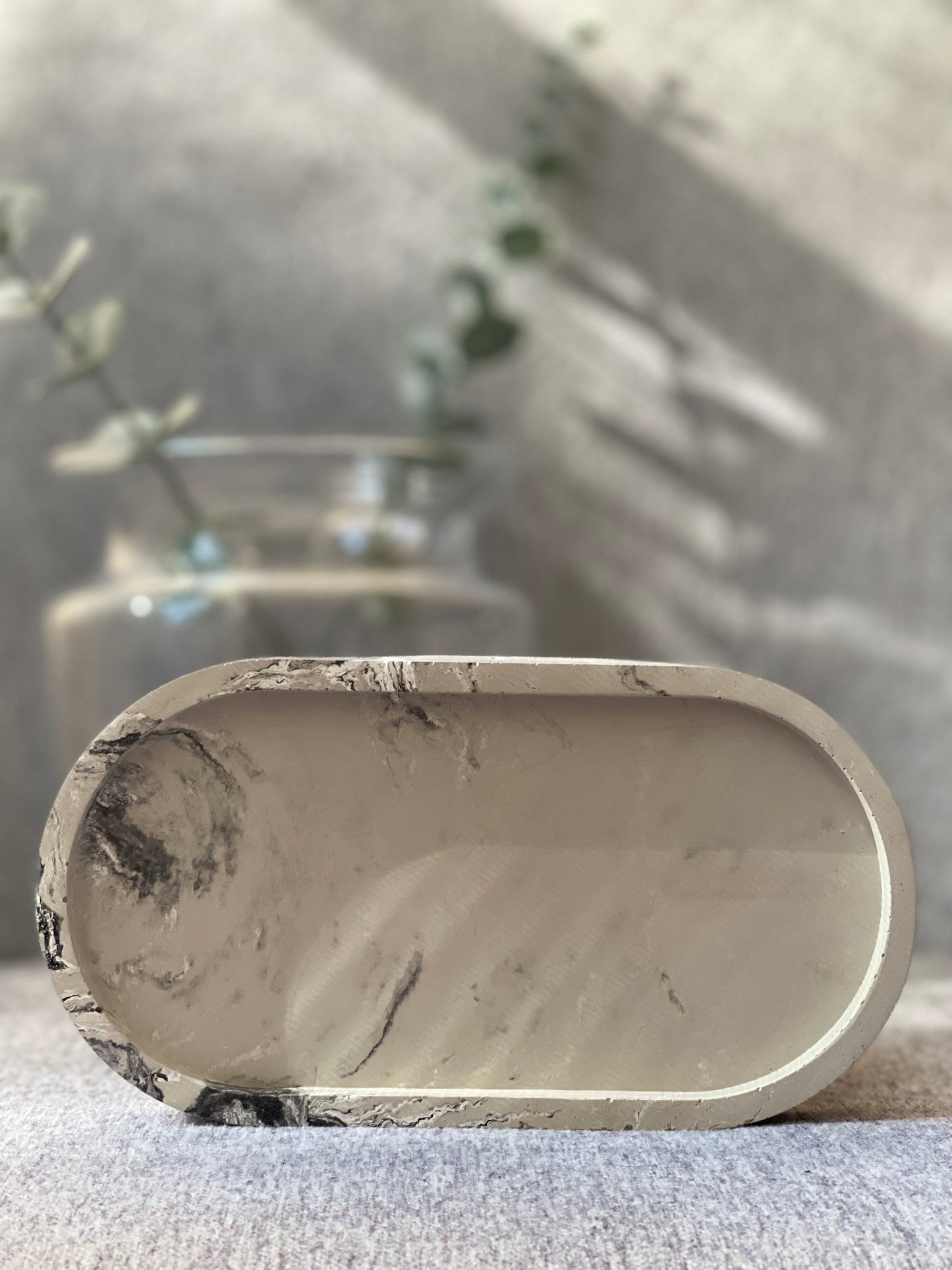 Concrete Oval Tray